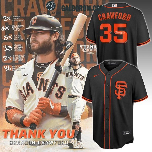 San Francisco Giants Brandon Crawford Black Home 2024 Baseball Jersey