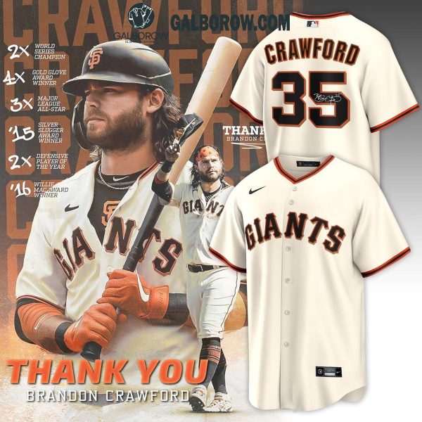 San Francisco Giants Brandon Crawford Cream Color Home 2024 Baseball Jersey