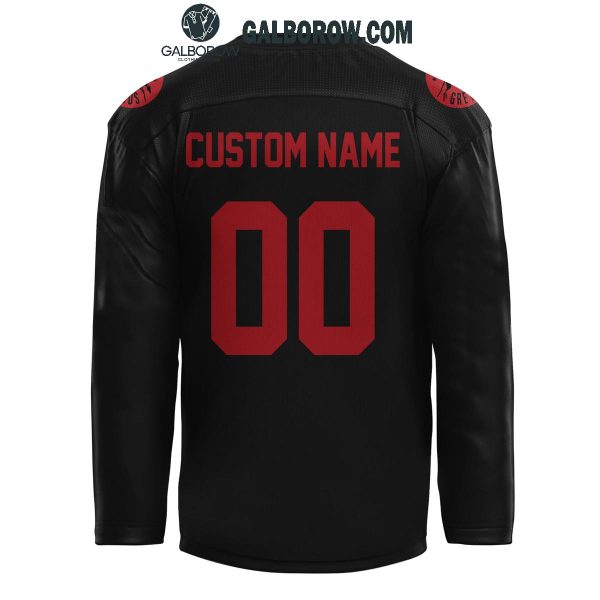 Sault Ste. Marie Greyhounds Soo Back In Black Personalized Hockey Jersey