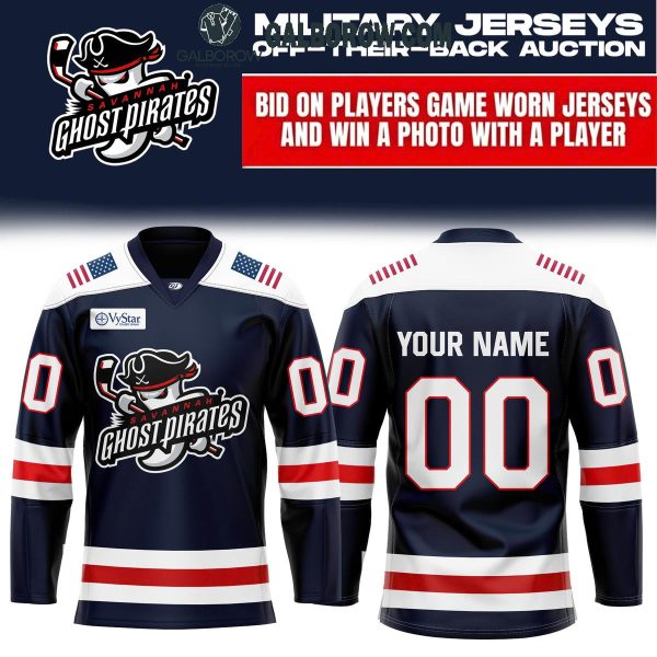 Savannah Ghost Pirates Military Appreciation Night 2024 Personalized Hockey Jersey