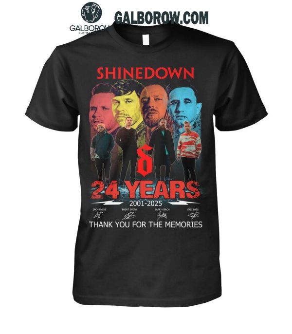 Shinedown 24 Years 2001-2025 Thank You For The Memories T-Shirt