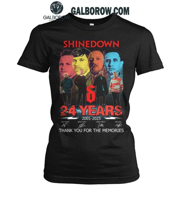 Shinedown 24 Years 2001-2025 Thank You For The Memories T-Shirt