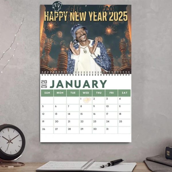 Snoop Dogg Happy New Year 2025 Wall Hanging And Desk Calendar