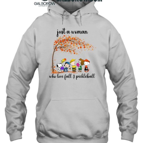 Snoopy Just A Woman Who Loves Fall And Pickleball T Shirt