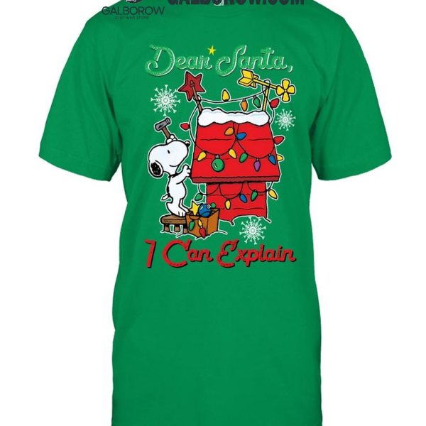 Snoopy Peanuts Dear Santa I Can Explain Merry Christmas T-Shirt