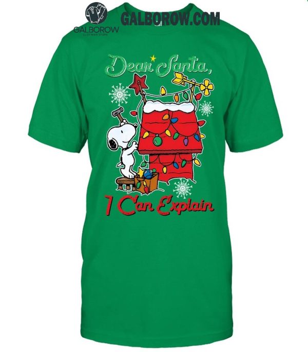 Snoopy Peanuts Dear Santa I Can Explain Merry Christmas T-Shirt