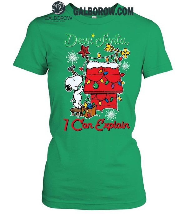 Snoopy Peanuts Dear Santa I Can Explain Merry Christmas T-Shirt