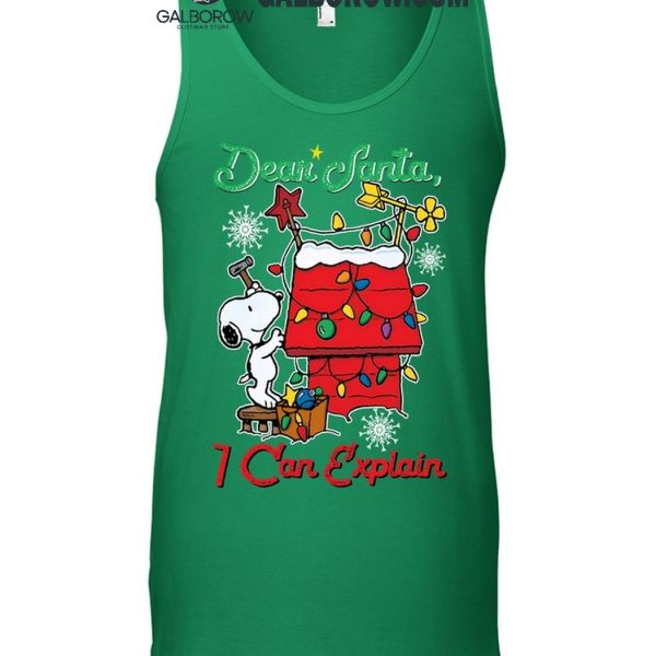 Snoopy Peanuts Dear Santa I Can Explain Merry Christmas T Shirt