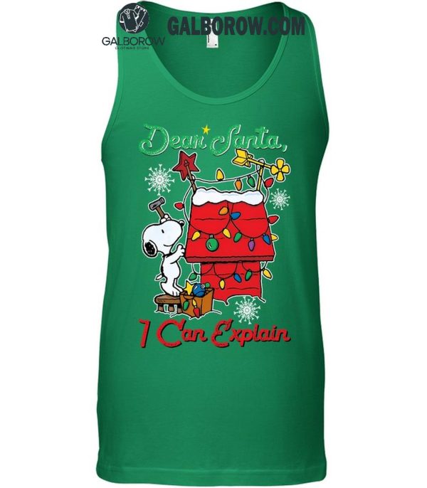 Snoopy Peanuts Dear Santa I Can Explain Merry Christmas T-Shirt