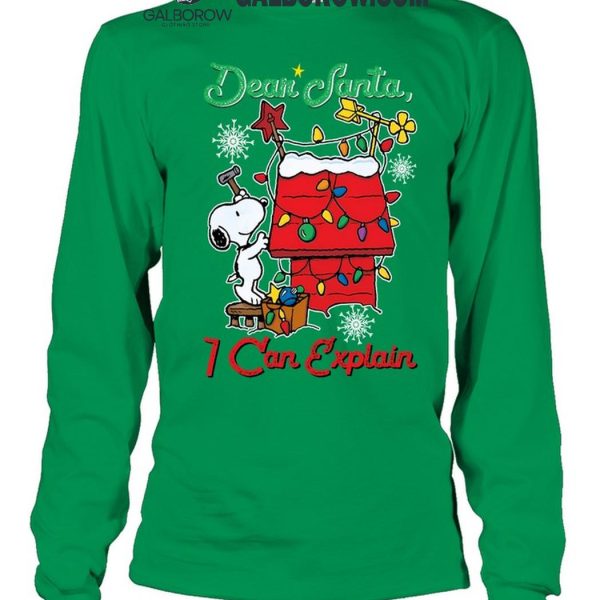 Snoopy Peanuts Dear Santa I Can Explain Merry Christmas T Shirt