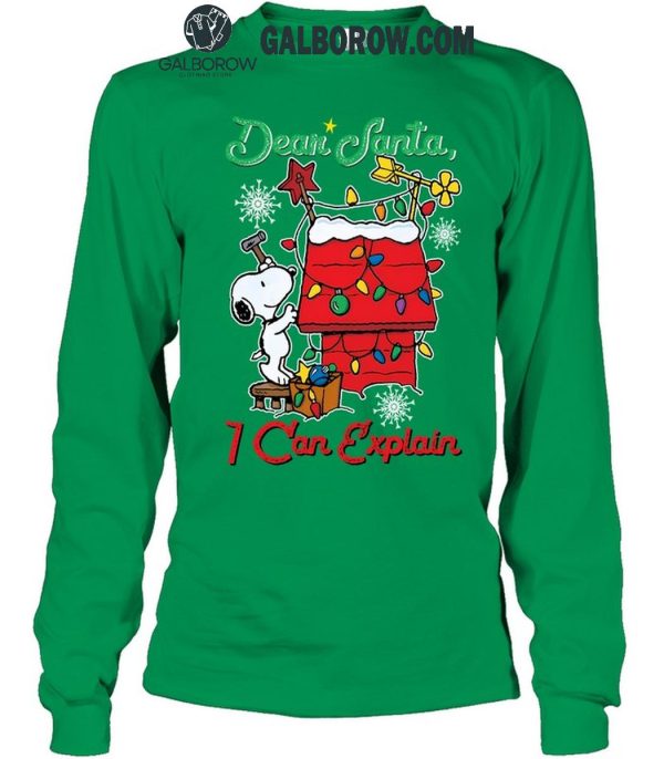 Snoopy Peanuts Dear Santa I Can Explain Merry Christmas T-Shirt