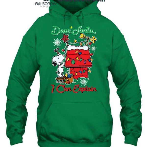 Snoopy Peanuts Dear Santa I Can Explain Merry Christmas T Shirt