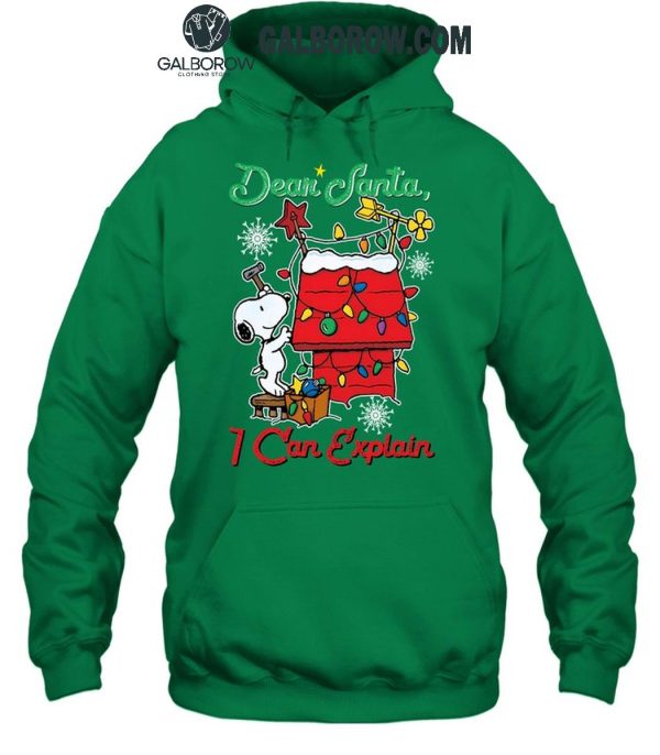 Snoopy Peanuts Dear Santa I Can Explain Merry Christmas T-Shirt