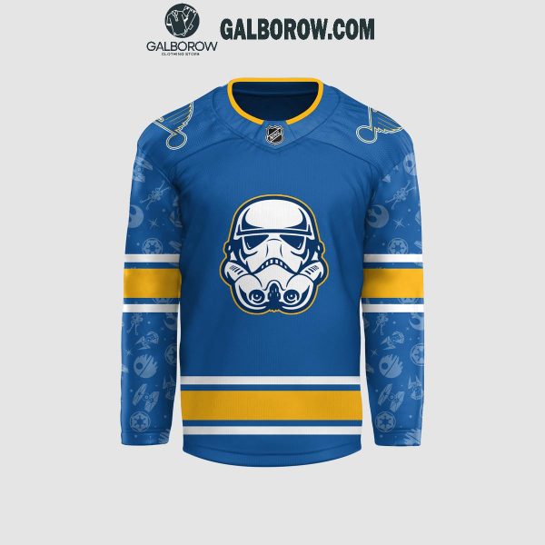 St. Louis Blues 2024 Star Wars Fan Celebrating Blue Hockey Jersey