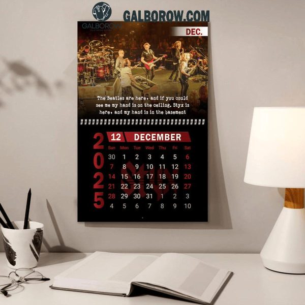 Styx Rock Band 2025 Wall Hanging Calendar