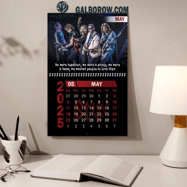 Styx Rock Band 2025 Wall Hanging Calendar