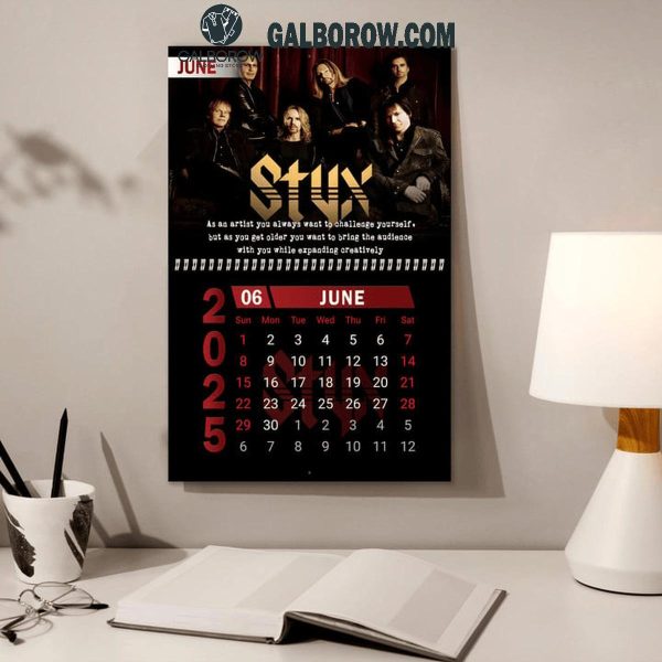 Styx Rock Band 2025 Wall Hanging Calendar