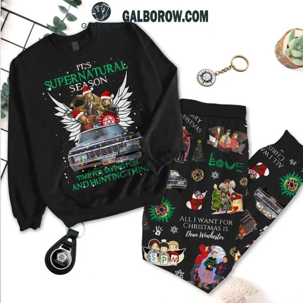 Supernatural Season Time For Saving People In Christmas Fleece Pajamas Set