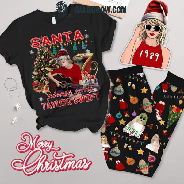 Taylor Swift Santa Please Send 1989 Album For Christmas 2024 Fleece Pajamas Set