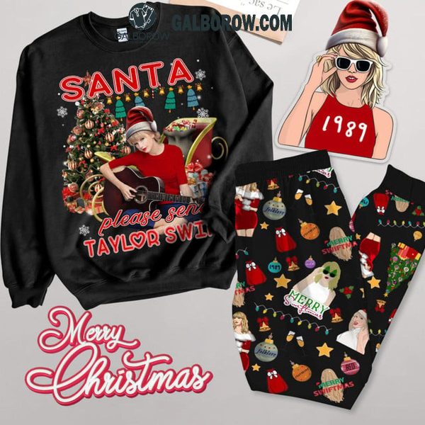 Taylor Swift Santa Please Send 1989 Album For Christmas 2024 Fleece Pajamas Set