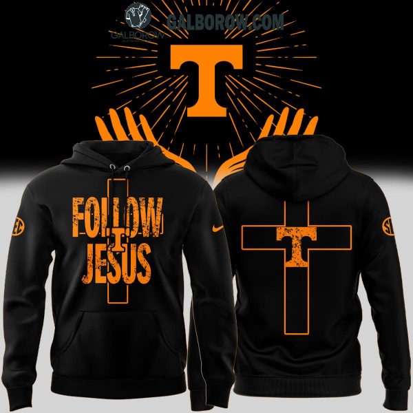 Tennessee Volunteers 2024 Football Fan Follow Jesus Black Hoodie T-Shirt