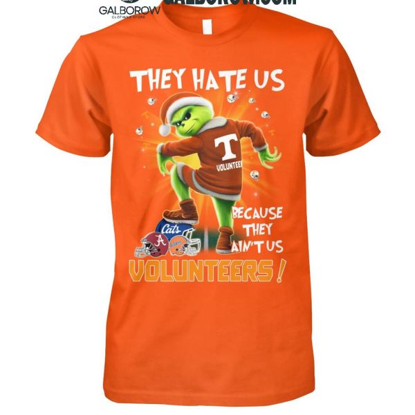 Tennessee Volunteers They Hate Us On Christmas The Grinch 2024 T-Shirt