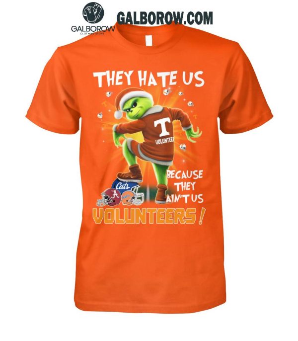 Tennessee Volunteers They Hate Us On Christmas The Grinch 2024 T-Shirt