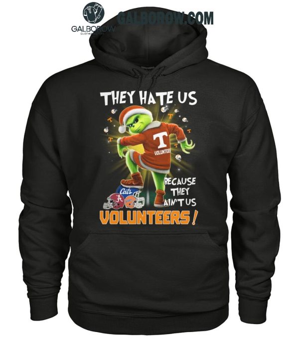 Tennessee Volunteers They Hate Us On Christmas The Grinch 2024 T-Shirt