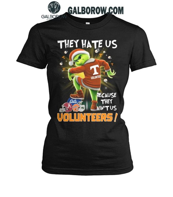 Tennessee Volunteers They Hate Us On Christmas The Grinch 2024 T-Shirt