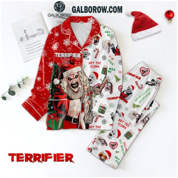 Terrifier Art The Clown Santa Merry Killing Christmas Polyester Pajamas Set