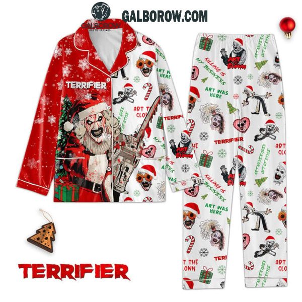 Terrifier Art The Clown Santa Merry Killing Christmas Polyester Pajamas Set