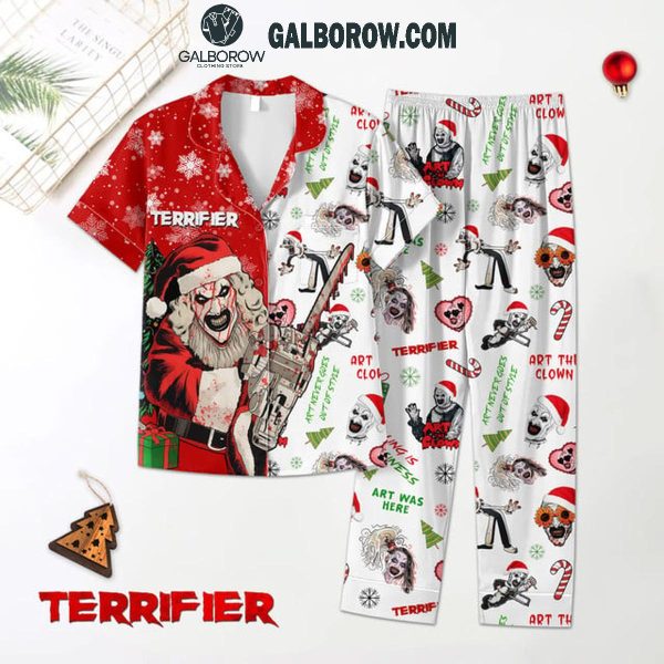 Terrifier Art The Clown Santa Merry Killing Christmas Polyester Pajamas Set