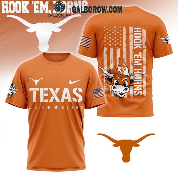 Texas Longhorns America Colors Patriots Spirit Hook ‘Em Horns Hoodie T-Shirt