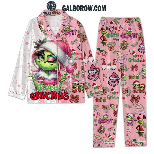 The Grinch Sweet Christmas For Love Christmas Polyester Pajamas Set