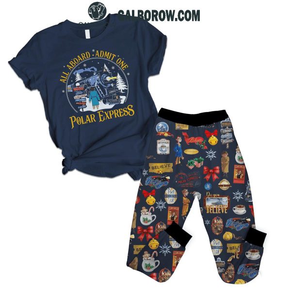 The Polar Express All Aboard To Christmas Fleece Pajamas Set