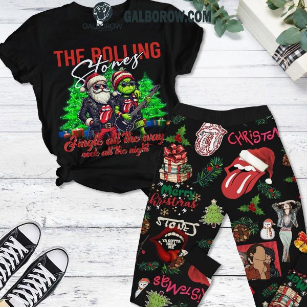 The Rolling Stones Jingle All The Way Christmas Fleece Pajamas Set