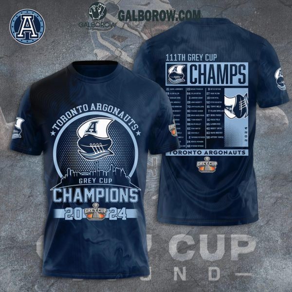 Toronto Argonauts 2024 Grey Cup Champions Fan Celebration Hoodie T-Shirt