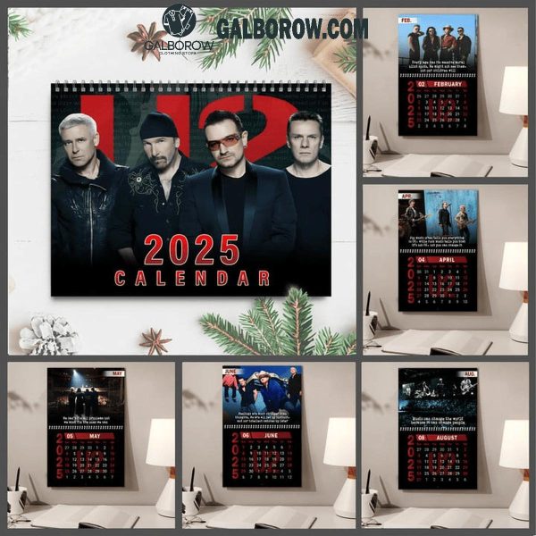 U2 Happy New Year 2025 Wall Hanging Calendar