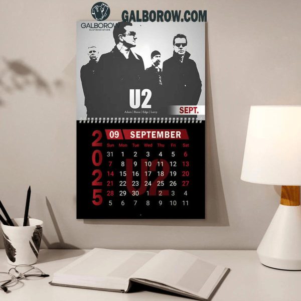 U2 Happy New Year 2025 Wall Hanging Calendar