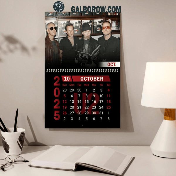 U2 Happy New Year 2025 Wall Hanging Calendar