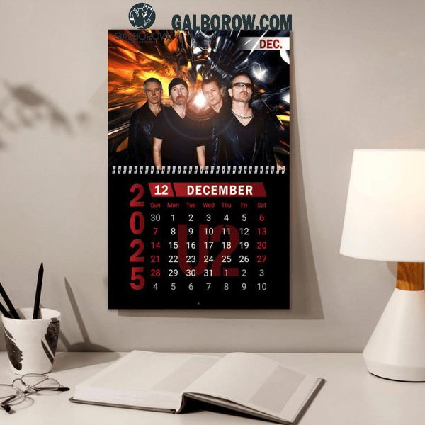 U2 Happy New Year 2025 Wall Hanging Calendar