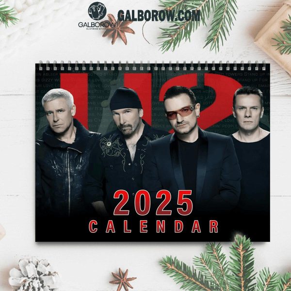 U2 Happy New Year 2025 Wall Hanging Calendar