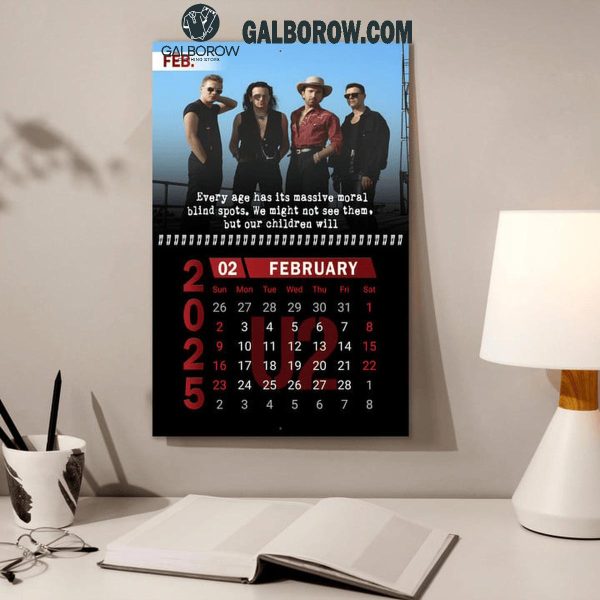 U2 Happy New Year 2025 Wall Hanging Calendar