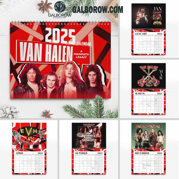 Van Halen Happy New Year 2025 Wall Hanging Calendar