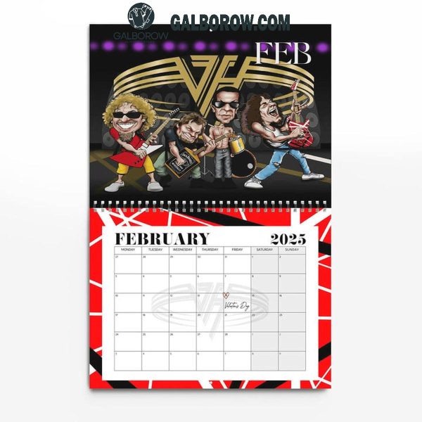 Van Halen Happy New Year 2025 Wall Hanging Calendar