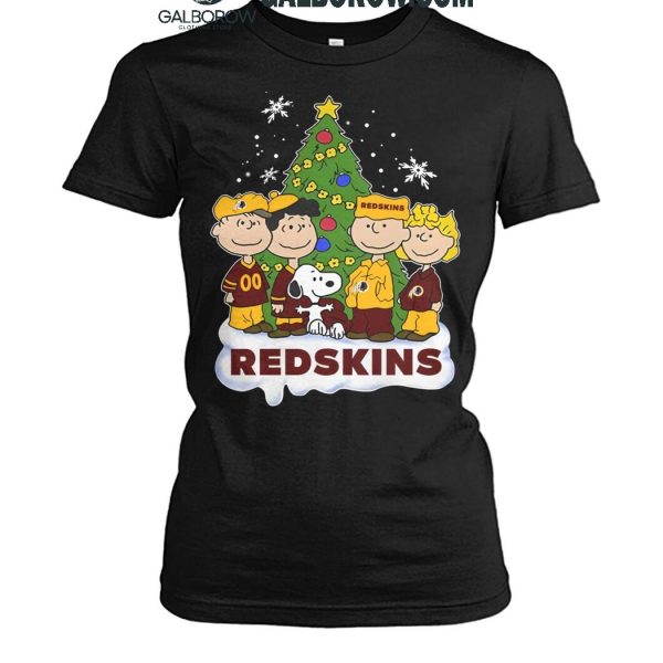 Washington Redskins Celebrating Christmas 2024 With Snoopy Peanuts T Shirt