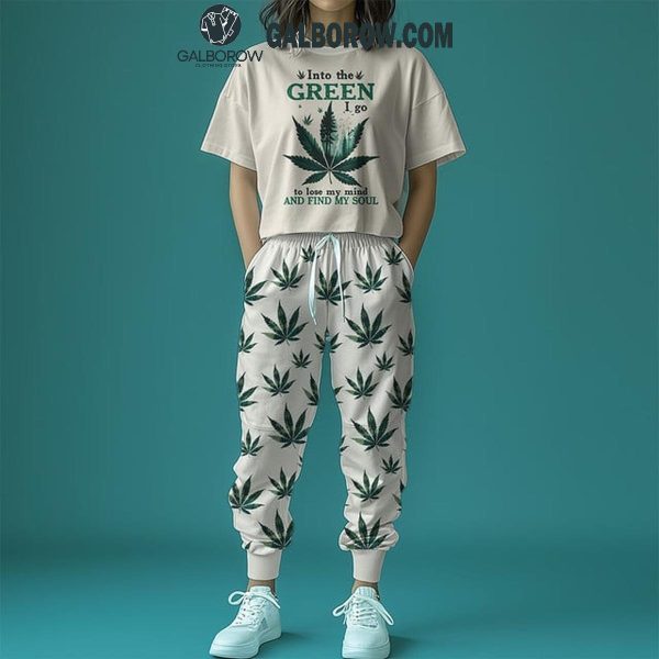 Weed Into The Green I Go To Lose My Mind And Find My Soul Fleece Pajamas Set