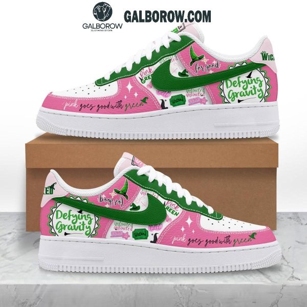 Wicked Defying Gravity Pink Goes Good With Green Christmas Air Force 1 Shoes