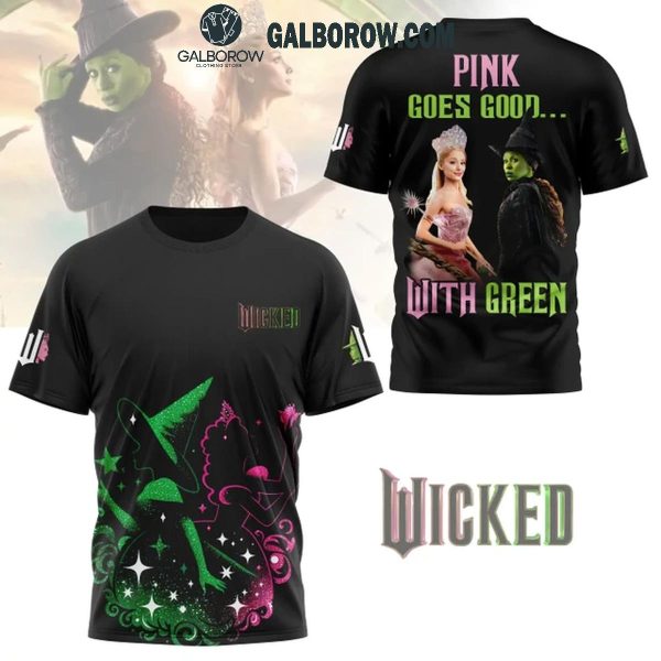 Wicked Pink Goes Good With Green Hoodie T-Shirt Dark Design