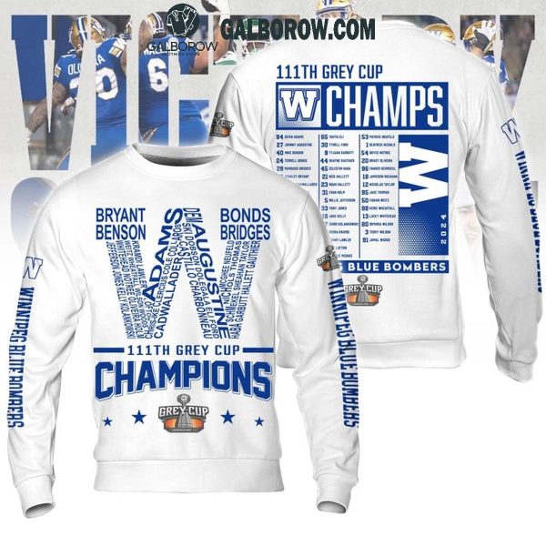 Winnipeg Blue Bombers 111th Grey Cup Champions 2024 Football Hoodie T-Shirt